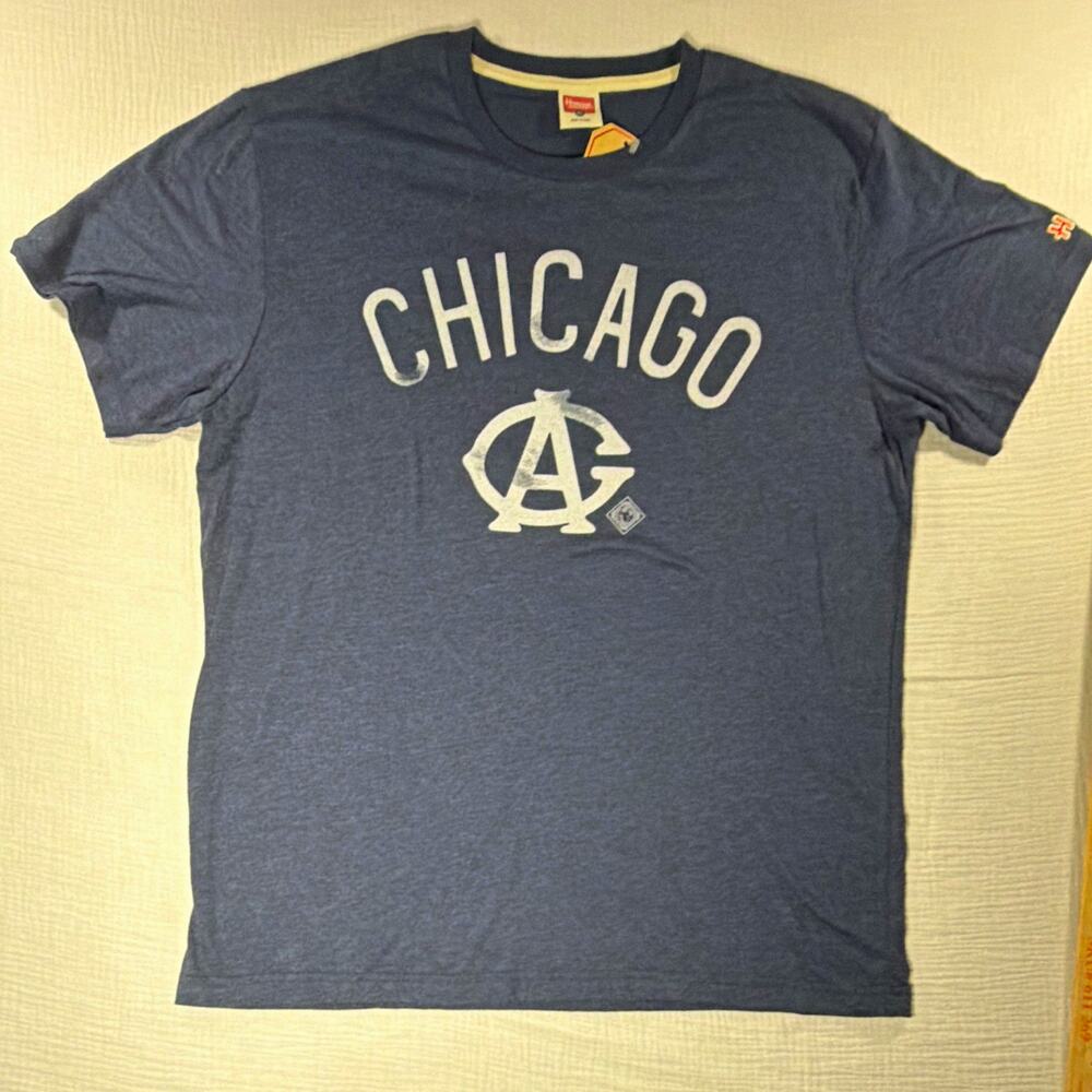Homage Chicago City Graphic Print Logo T-Shirt Men's XL Blue Crew Neck SS